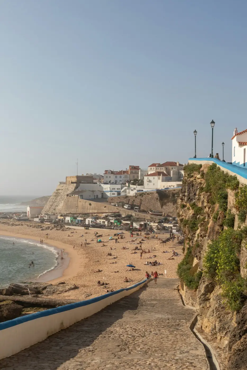 The Atlantic coast and whitewashed town of Ericeira, Portugal